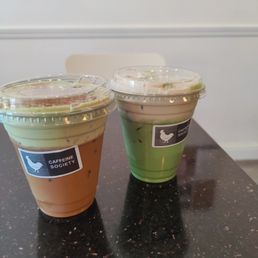 Phin latte with Matcha foam, Sea Salt Cream Matcha Latte