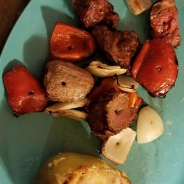 Amazing Filet kabobs with stuffed peppers.  Best place to get all sorts of meats.