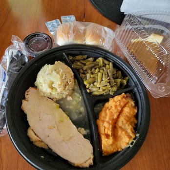 Cracker Barrel Old Country Store - One slice breast meat. Green beans, sweetpotato stuffing,2 rolls.pumkin pie whole cranberries. - Breakfast & Brunch Near Me - Ocala, Florida