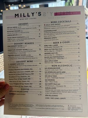 Menu photo 3 Milly's Wine Bar & Bistro Minneapolis, MN