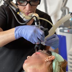 Refresh Med Spa - Nurse Fatima doing Cool Peel laser to improve tone, texture, collagen stimulation, erase lines & wrinkles.