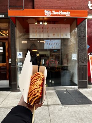 Two Hands Corn Dogs by null