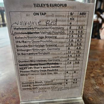 Tizley's Europub - Wine and beers - German Near Me - Poulsbo, Washington