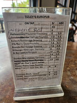 Menu photo 3 Tizley's Europub Poulsbo, WA
