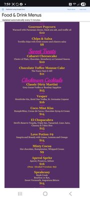 Menu photo 5 The Clocktower Cabaret Denver, CO