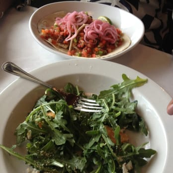Hooked - Fish tacos with side arugula salad! - Seafood Near Me - Ocean City, Maryland Hooked - Fish tacos with side arugula salad! - Seafood Near Me - Ocean City, Maryland