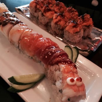 Sushi Spot - Dragon Roll and volcano - Japanese Near Me - Aiea, Hawaii Sushi Spot - Dragon Roll and volcano - Japanese Near Me - Aiea, Hawaii