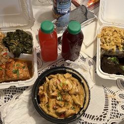 Suga & Spice - Not Yo Momma Penne Pasta Jerk Lamb Chops Hot Honey Salmon