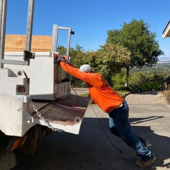 Junk Warrior - this is Tim pushing our old refrigerator into his truck!! yay Tim!!! - Junk Removal & Hauling Near Me - West Menlo Park, California Junk Warrior - this is Tim pushing our old refrigerator into his truck!! yay Tim!!! - Junk Removal & Hauling Near Me - West Menlo Park, California