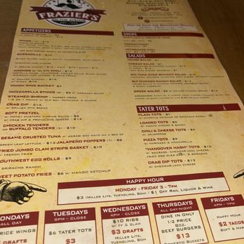 Frazier's On the Avenue - Menu - American Near Me - Baltimore, Maryland Frazier's On the Avenue - Menu - American Near Me - Baltimore, Maryland