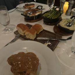 Half chicken, salmon, bread, Mac and cheese, asparagus, and mashed potatoes Half chicken, salmon, bread, Mac and cheese, asparagus, and mashed potatoes