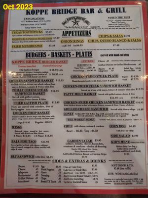 Menu photo 1 Koppe Bridge Bar & Grill College Station, TX Menu photo 1 Koppe Bridge Bar & Grill College Station, TX