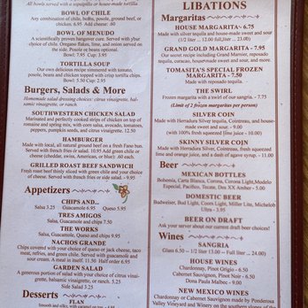 Tomasita's - Menu 2 - New Mexican Cuisine Near Me - Santa Fe, New Mexico