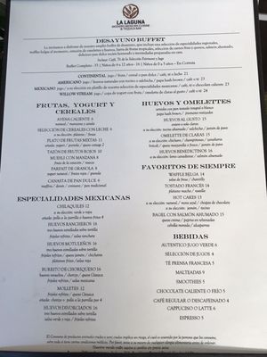 Menu photo 5 La Laguna Restaurant Playa del Carmen, ROO