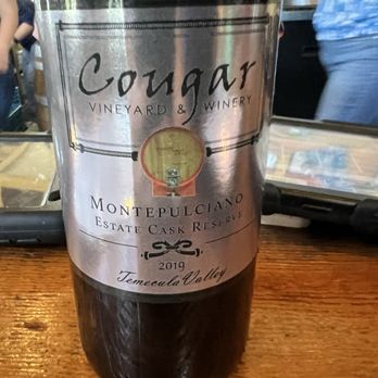 Cougar Vineyard & Winery - Montepulciano! My favorite red there! - Wineries Near Me - Temecula, California