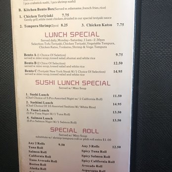 Sakura Sushi & Grill - Menu as of 12/2019 - Sushi Bars Near Me - Hilo, Hawaii