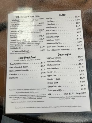 Menu photo 3 Wildflower Grill Lincoln City, OR