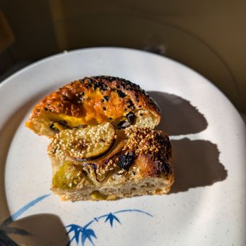 Sugar Moon Bakery - Miso portobello brioche and potato leek focaccia (half pieces) - Bakeries Near Me - Chicago, Illinois