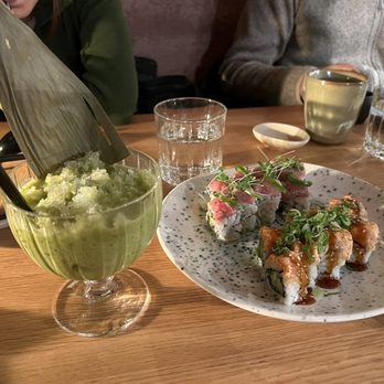 Hello Sunshine - Matcha colada, chef's roll, bbq salmon roll - Bars Near Me - Banff, Alberta Hello Sunshine - Matcha colada, chef's roll, bbq salmon roll - Bars Near Me - Banff, Alberta