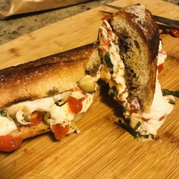 My homemade Caprese sandwich,ingredients from American Provisions. Everything is top quality made by true artisans of their craft. Bravo My homemade Caprese sandwich,ingredients from American Provisions. Everything is top quality made by true artisans of their craft. Bravo