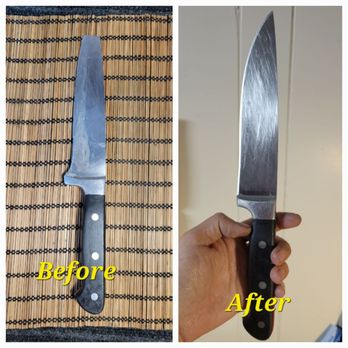 Daniel's Sharpening - Tip and heavy bolster remove and resharpening - Knife Sharpening Near Me