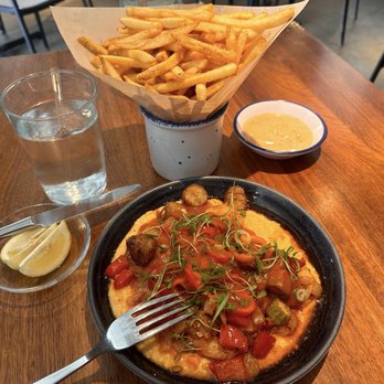 Unconventional Diner - Cajun Shrimp and Grits. French Fries - Breakfast & Brunch Near Me - Washington, DC, District of Columbia Unconventional Diner - Cajun Shrimp and Grits. French Fries - Breakfast & Brunch Near Me - Washington, DC, District of Columbia