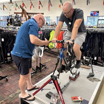 Action Sports - Owner Kerry Ryan performing a bicycle fitment - Bikes Near Me - Bakersfield, California Action Sports - Owner Kerry Ryan performing a bicycle fitment - Bikes Near Me - Bakersfield, California