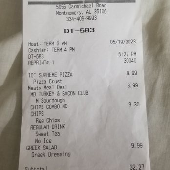 Schlotzsky's - Receipt - Sandwiches Near Me - Montgomery, Alabama Schlotzsky's - Receipt - Sandwiches Near Me - Montgomery, Alabama