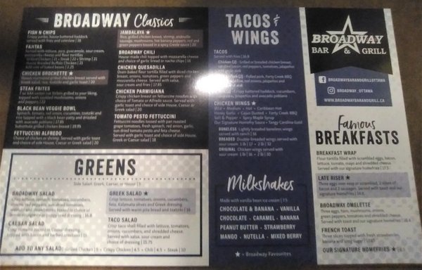 Menu photo 2 Broadway's Rockland Clarence-Rockland, ON Menu photo 2 Broadway's Rockland Clarence-Rockland, ON