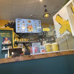 Register, front counter, menu