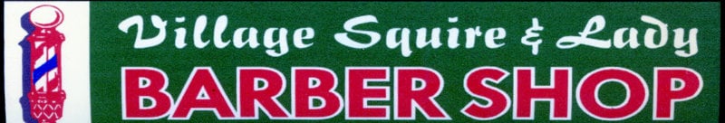 Village Squire And Lady Barbershop Logo