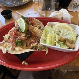 Tacos and Caesar salad