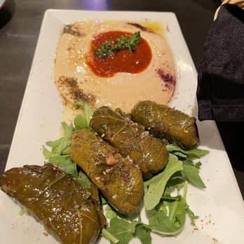 Sultan Mediterranean Grill - Two Appetizers: Spicy Hummus and Grape Leaves - Mediterranean Near Me - Moab, Utah