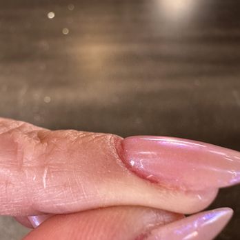 Shimmer Nail Spa - Red polish on the edges of my nails showing through - Nail Salons Near Me - Mooresville, North Carolina Shimmer Nail Spa - Red polish on the edges of my nails showing through - Nail Salons Near Me - Mooresville, North Carolina