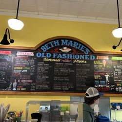 Beth Marie's Old Fashioned Ice Cream - Menu selection!