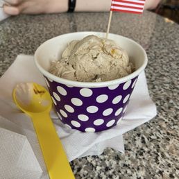 French toast ice cream. One scoop. French toast ice cream. One scoop.