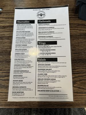 Menu photo 3 Swing Bridge Pub La Crescent, MN