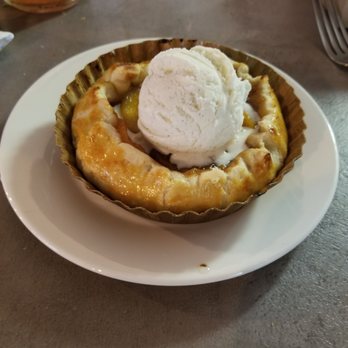 The Farfalle Bistro - Peach tart with vanilla bean ice cream. - Italian Near Me - Lee's Summit, Missouri