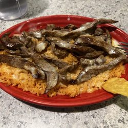 La Fiesta Mexican Restaurant - 1/2 order Cancun  Asada, rice and cheese dip