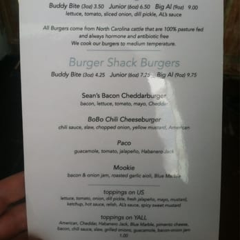 Al's Burger Shack - The first menu- can't wait to watch it expand! - Burgers Near Me - Chapel Hill, North Carolina