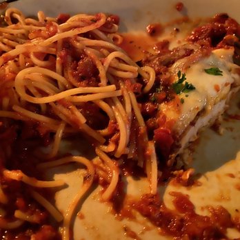 Miceli's Italian Restaurant - Veal parmigiana with bitter marinara sauce and cold pasta. - Italian Near Me - Los Angeles, California
