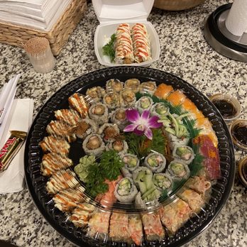 Yama Sushi - Rainbow Roll, Crazy Volcano Roll, Super Duper Roll, Yama Roll, Shrimp Tempura Roll, California Roll x2 and FREE complimentary Iron Man Roll - Sushi Bars Near Me - Chesapeake, Virginia