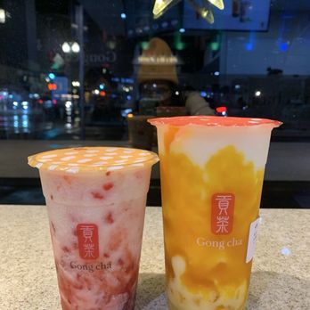 Gong Cha - Mango Yogurt Smoothie, Strawberry Yogurt Smoothie - Bubble Tea Near Me - Alameda, California