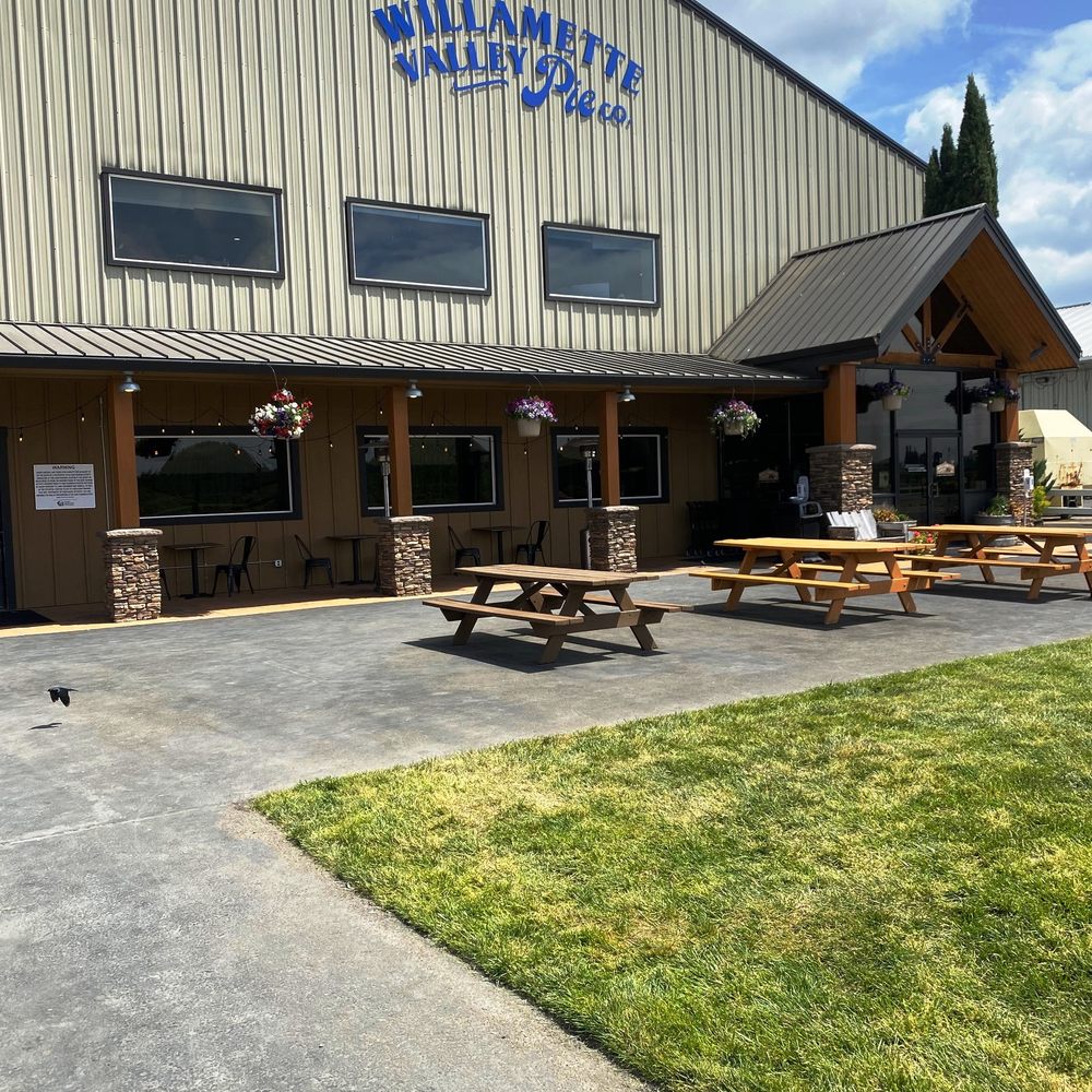 Willamette Valley Pie Company - Out front, playground to the left on the grass. - Bakeries Near Me - Salem, Oregon Willamette Valley Pie Company - Out front, playground to the left on the grass. - Bakeries Near Me - Salem, Oregon