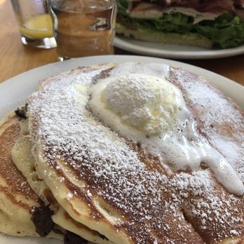 Homemade Cafe - Chocolate chip pancakes and the California club sandwich in the back - American Near Me - Berkeley, California Homemade Cafe - Chocolate chip pancakes and the California club sandwich in the back - American Near Me - Berkeley, California