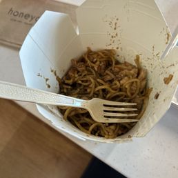 Noodles, chicken, and sweet soy Noodles, chicken, and sweet soy