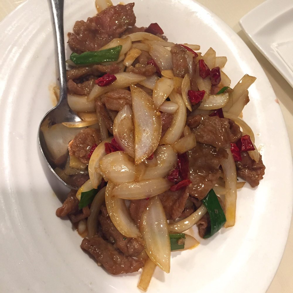 Lulu's Kitchen - Mongolian beef (wasn't too spicy - definitely more onion than beef) - Szechuan Near Me - Dublin, California