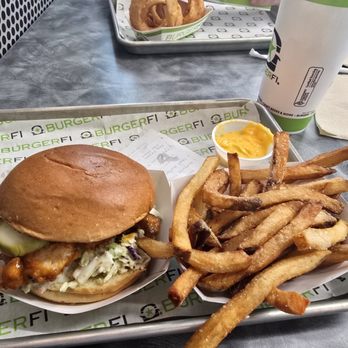 BurgerFi - Buffalo chicken sandwich and fries - American Near Me - St Johns, Florida BurgerFi - Buffalo chicken sandwich and fries - American Near Me - St Johns, Florida