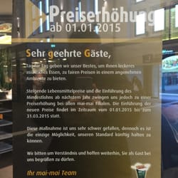 Mai Mai - Preiserhöhung ab sofort.