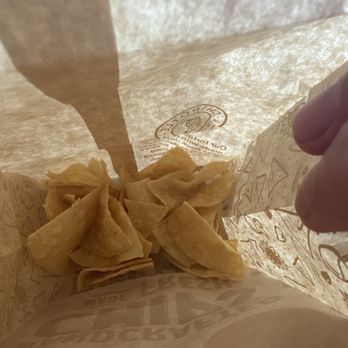 Chipotle Mexican Grill - This is a 'large' bag of chips from Chipotle! Make sure you have a backup supply at home. - Mexican Near Me - Meridian, Idaho Chipotle Mexican Grill - This is a 'large' bag of chips from Chipotle! Make sure you have a backup supply at home. - Mexican Near Me - Meridian, Idaho